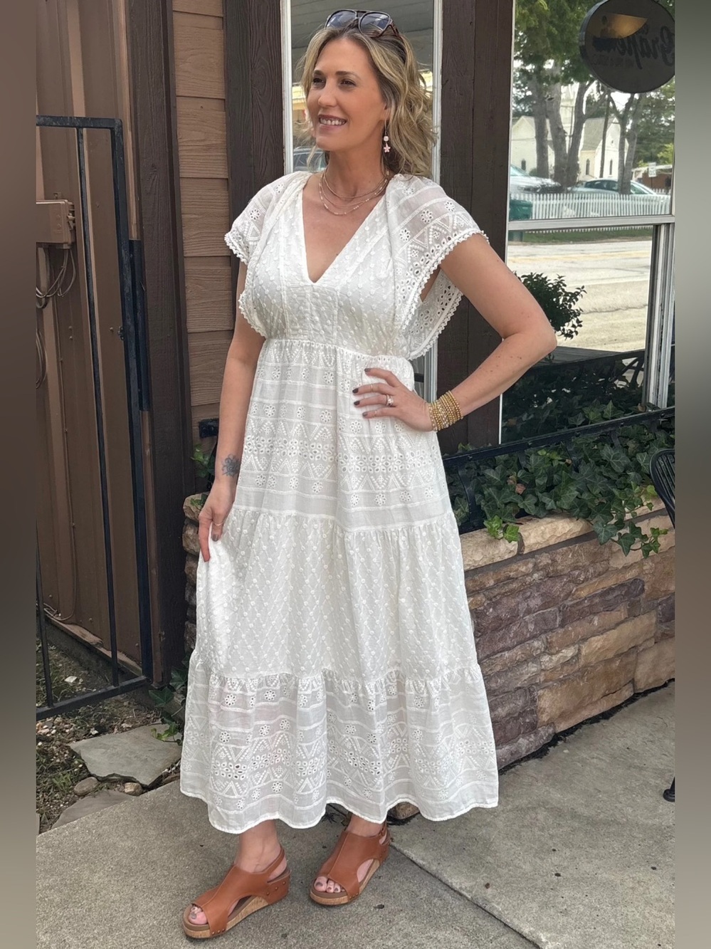 Strut & Bolt Eyelet Pearl Maxi Dress